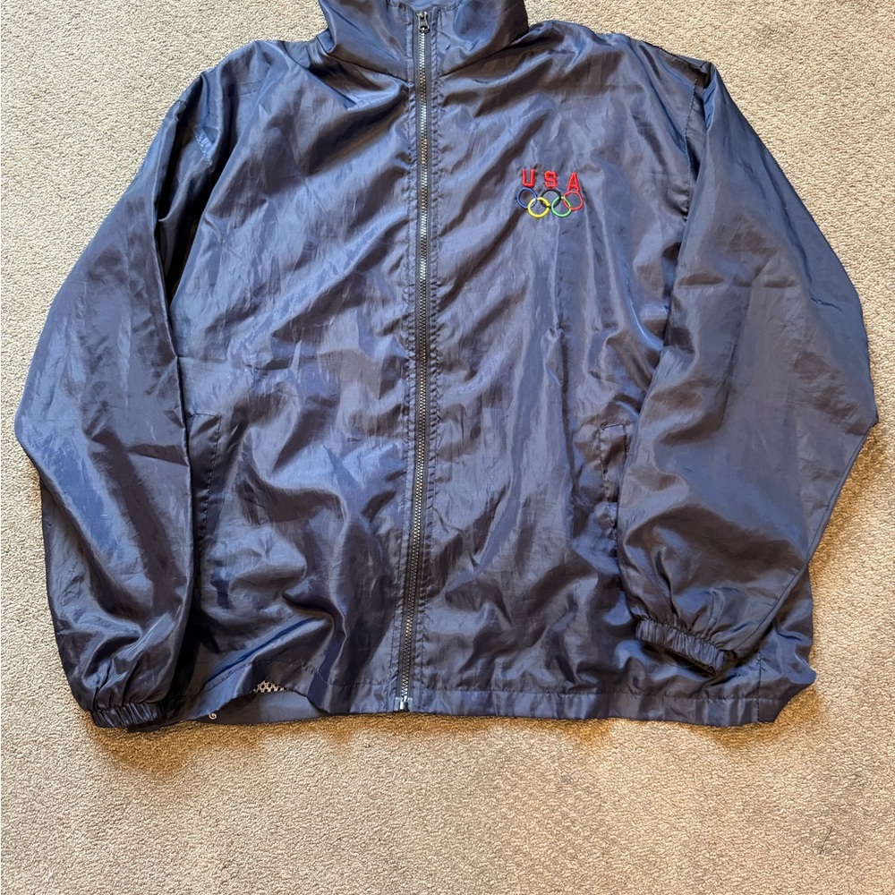 Navy Vintage 90’s USA Olympic Windbreaker Jacket